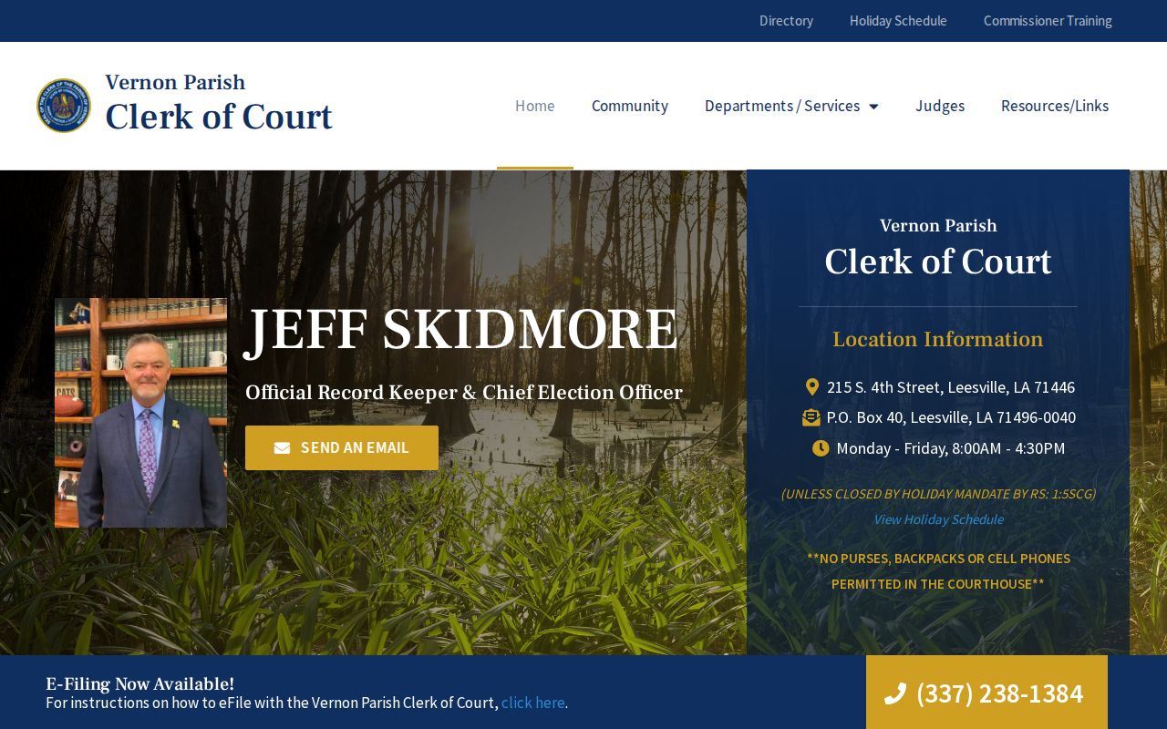 Vernon Parish court release record and copy request route