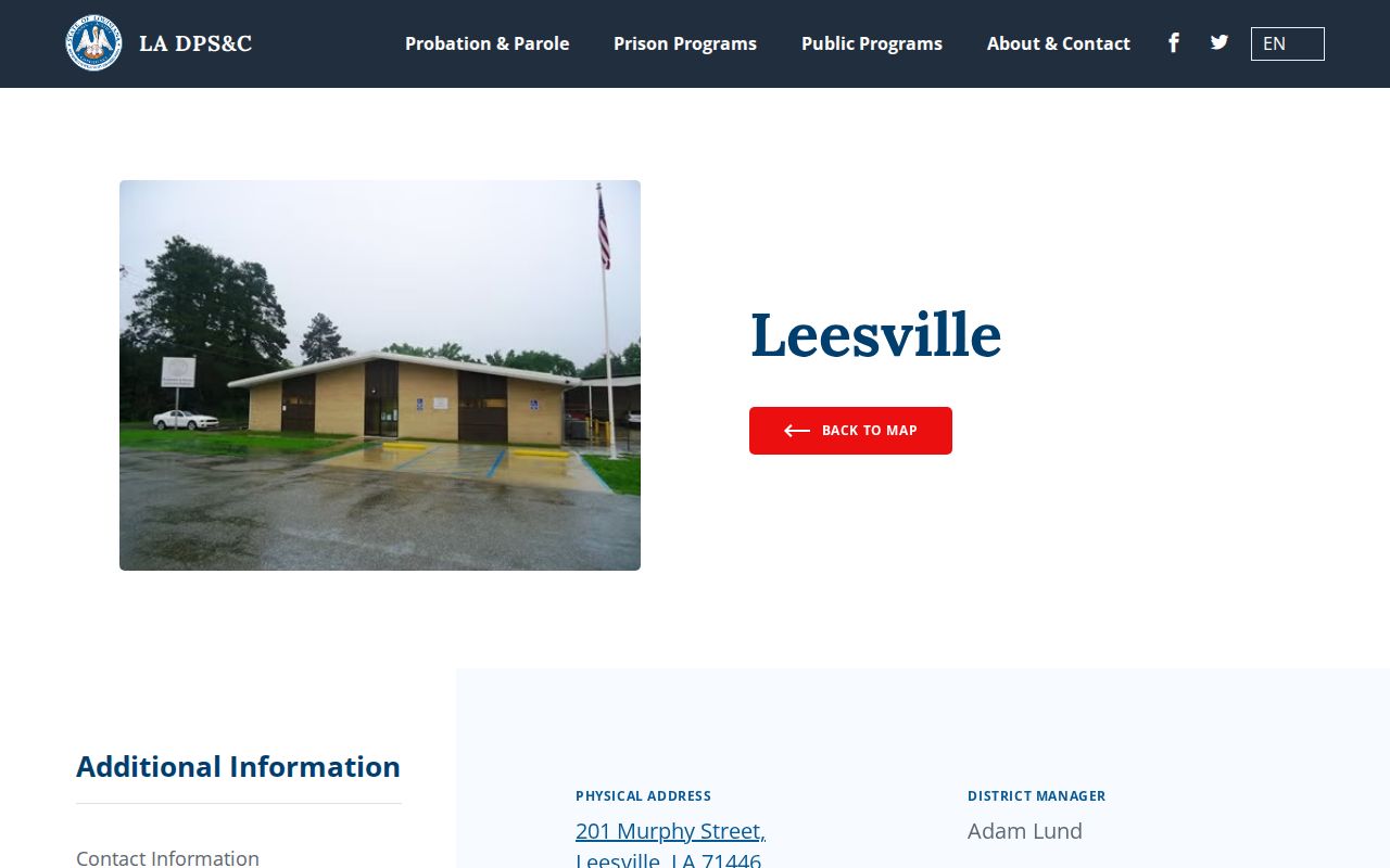 Vernon Parish post-release supervision office information